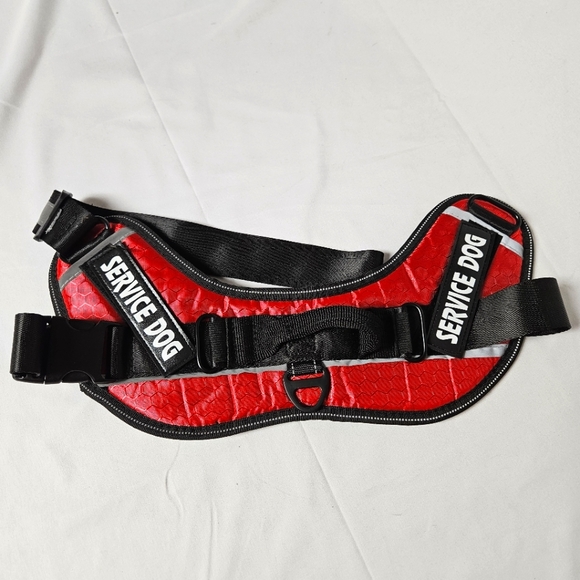 Red Service Dog Harness Large New - Picture 1 of 6